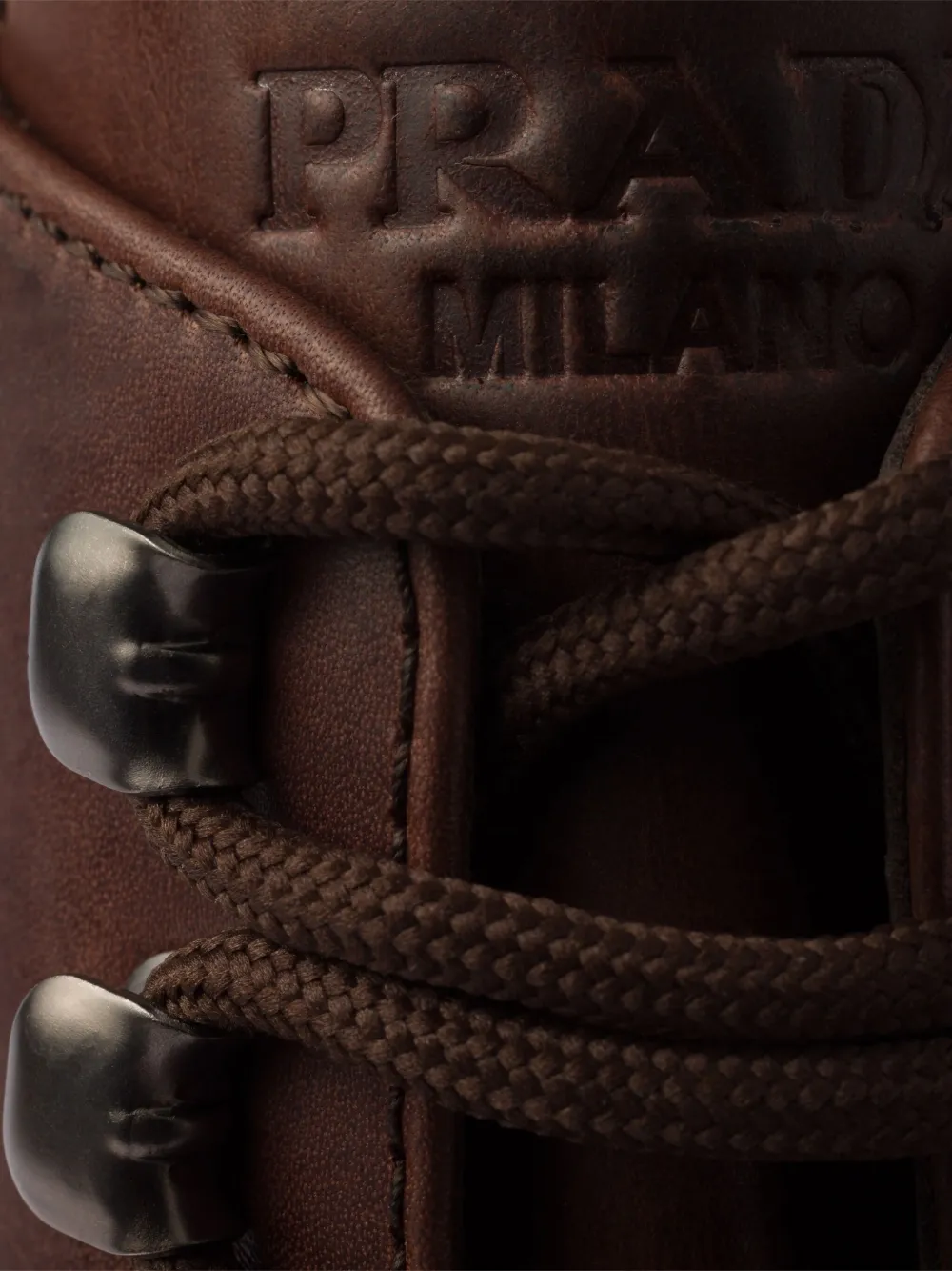 Prada lace-up lug-sole boots Brown