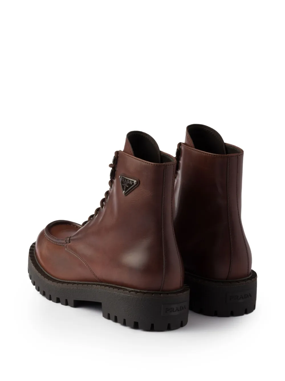 Prada lace-up lug-sole boots Brown