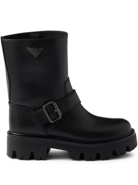 Prada buckle-fastening lug-sole boots