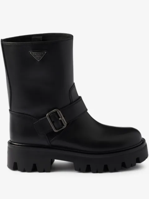 Prada leather booties