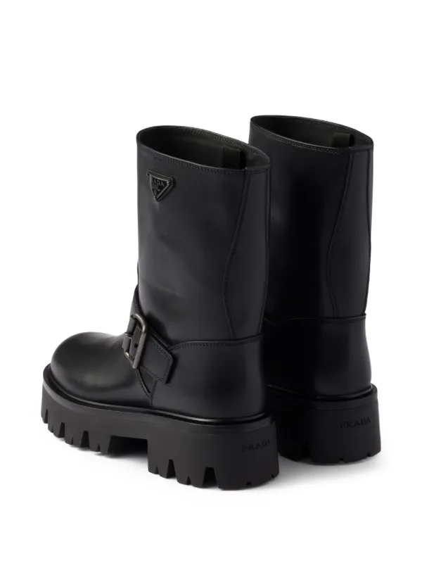 Prada buckle-fastening lug-sole Boots Black FARFETCH PL