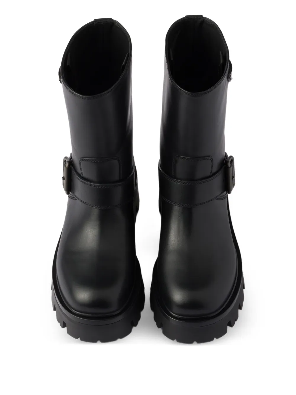 Prada buckle-fastening lug-sole boots Black