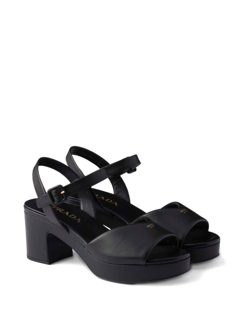 Prada 65mm buckle-strap platform sandals Black