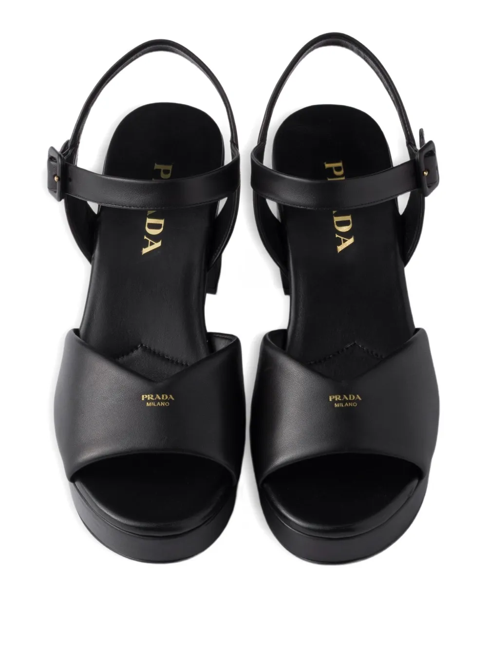 Prada 65mm buckle-strap platform sandals Black