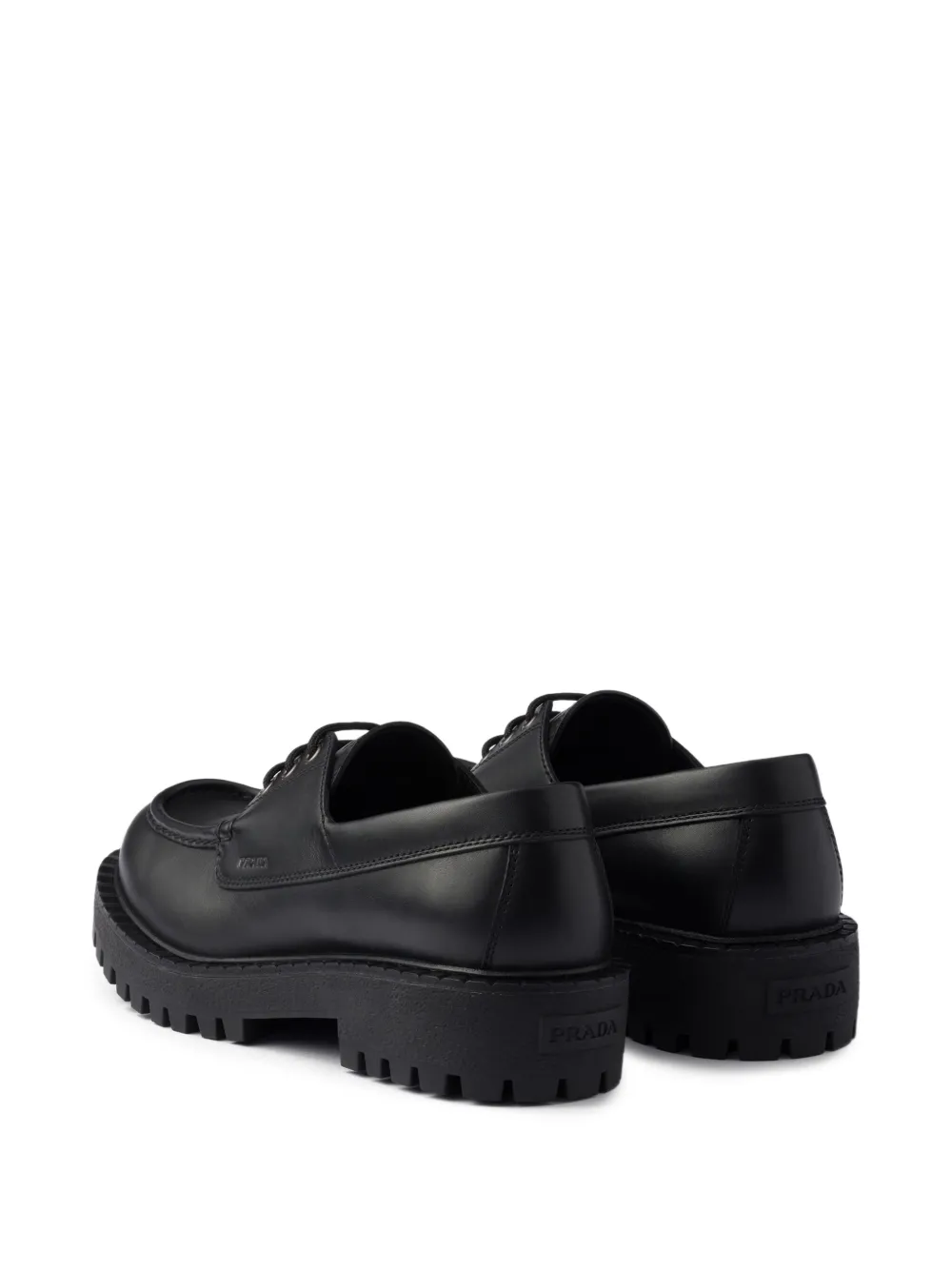 Prada leather lace-up derby shoes Black