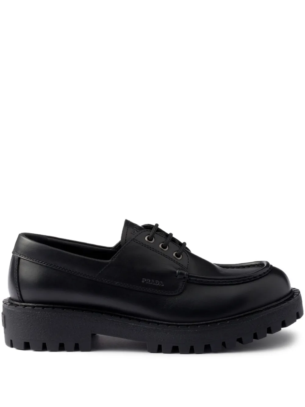 Prada leather lace-up derby shoes Black