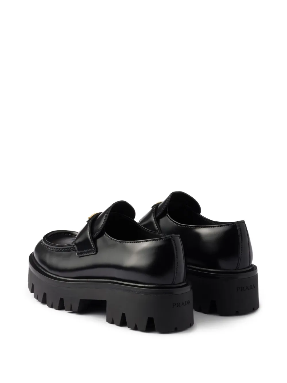 Prada triangle-logo platform loafers Black