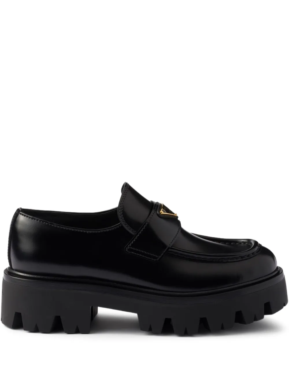 Prada triangle-logo platform loafers Black