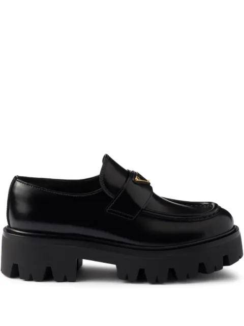 Prada mocasines con logo triangular