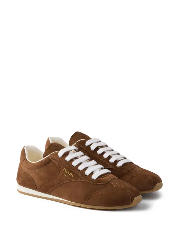 PRADA suède shoes dark brown 26 【超美品】箱付 Prada Suede Sneakers | Brown | FARFETCH