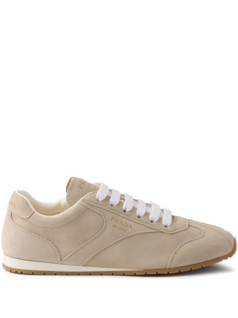 Prada suede lace-up sneakers