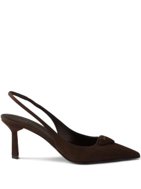 Prada Scarpin slingback com logo triangular e salto 75mm