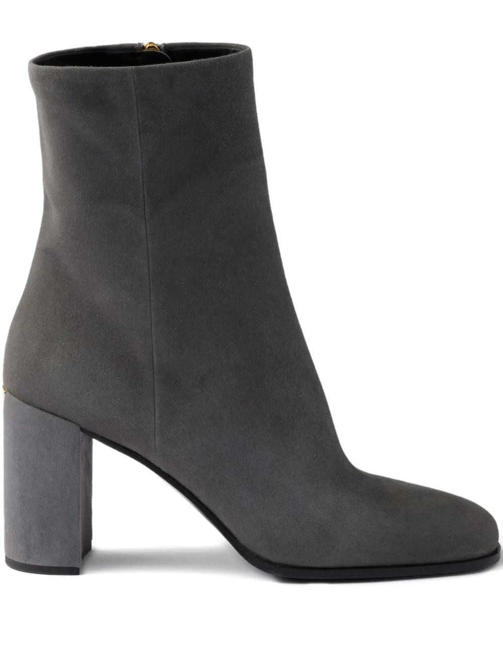 Prada 85 mm suède laarzen met blokhak Grijs