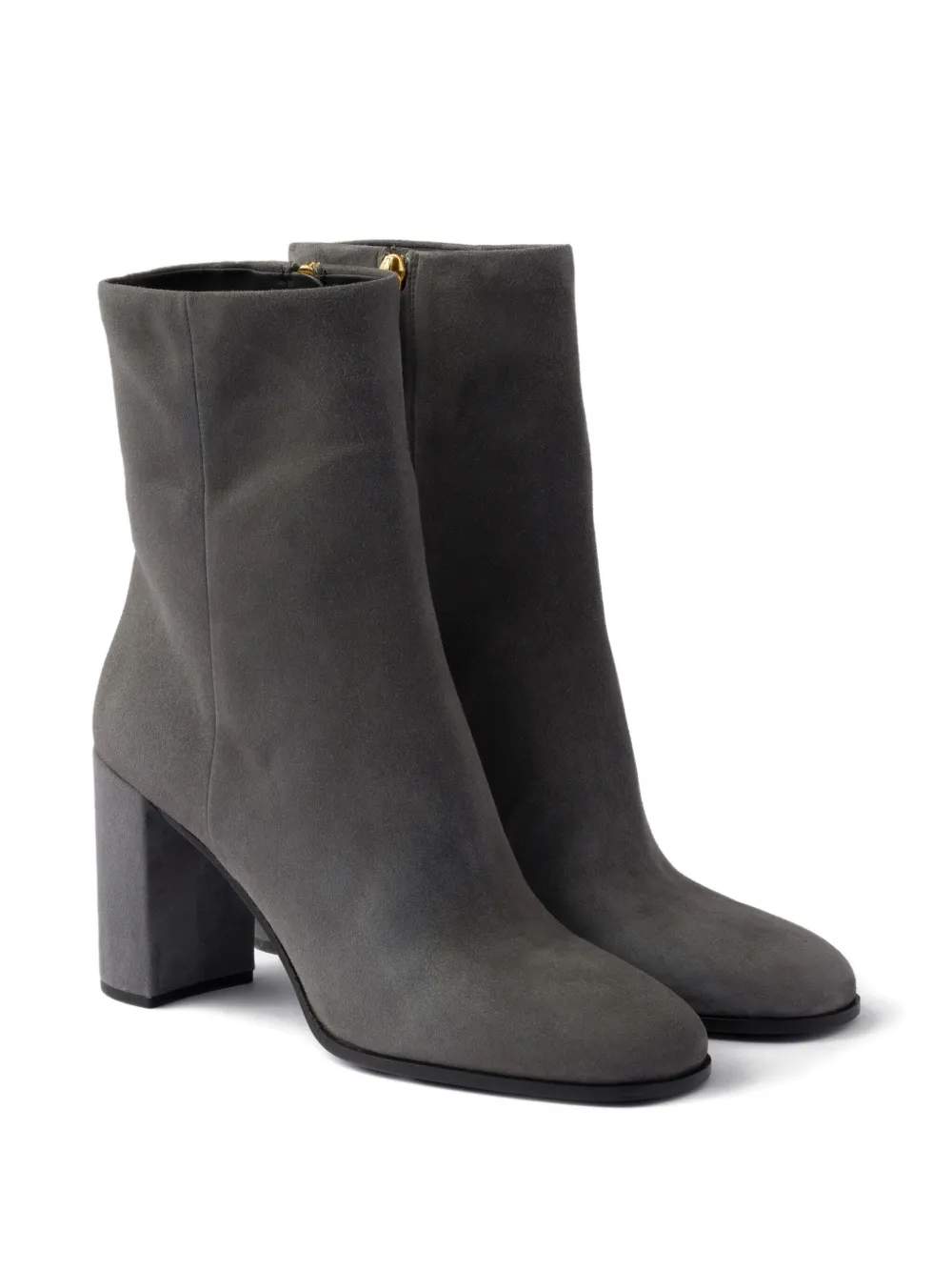 Prada 85 mm suède laarzen met blokhak Grijs
