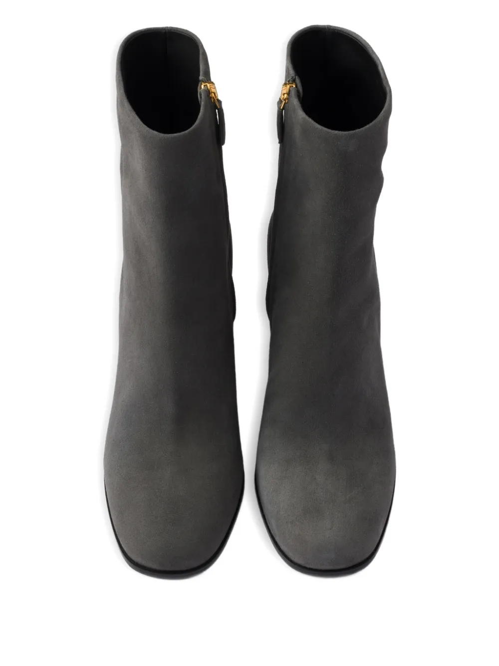 Prada 85 mm suède laarzen met blokhak Grijs