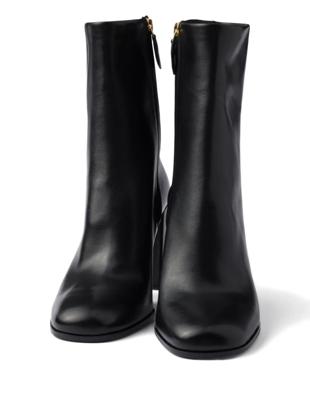 Prada 85 mm laarzen met blokhak en ritssluiting Zwart