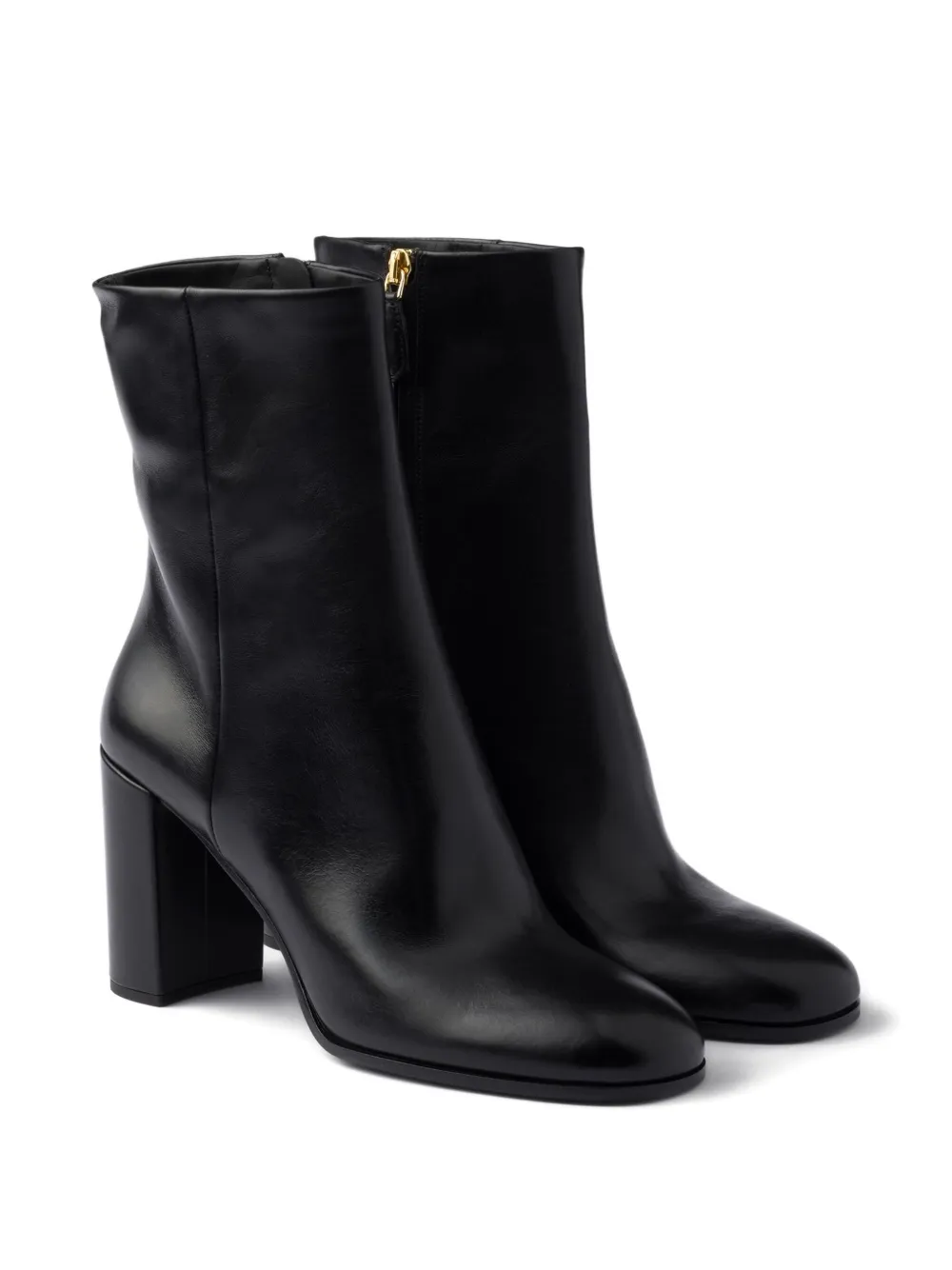 Prada 85 mm laarzen met blokhak en ritssluiting Zwart