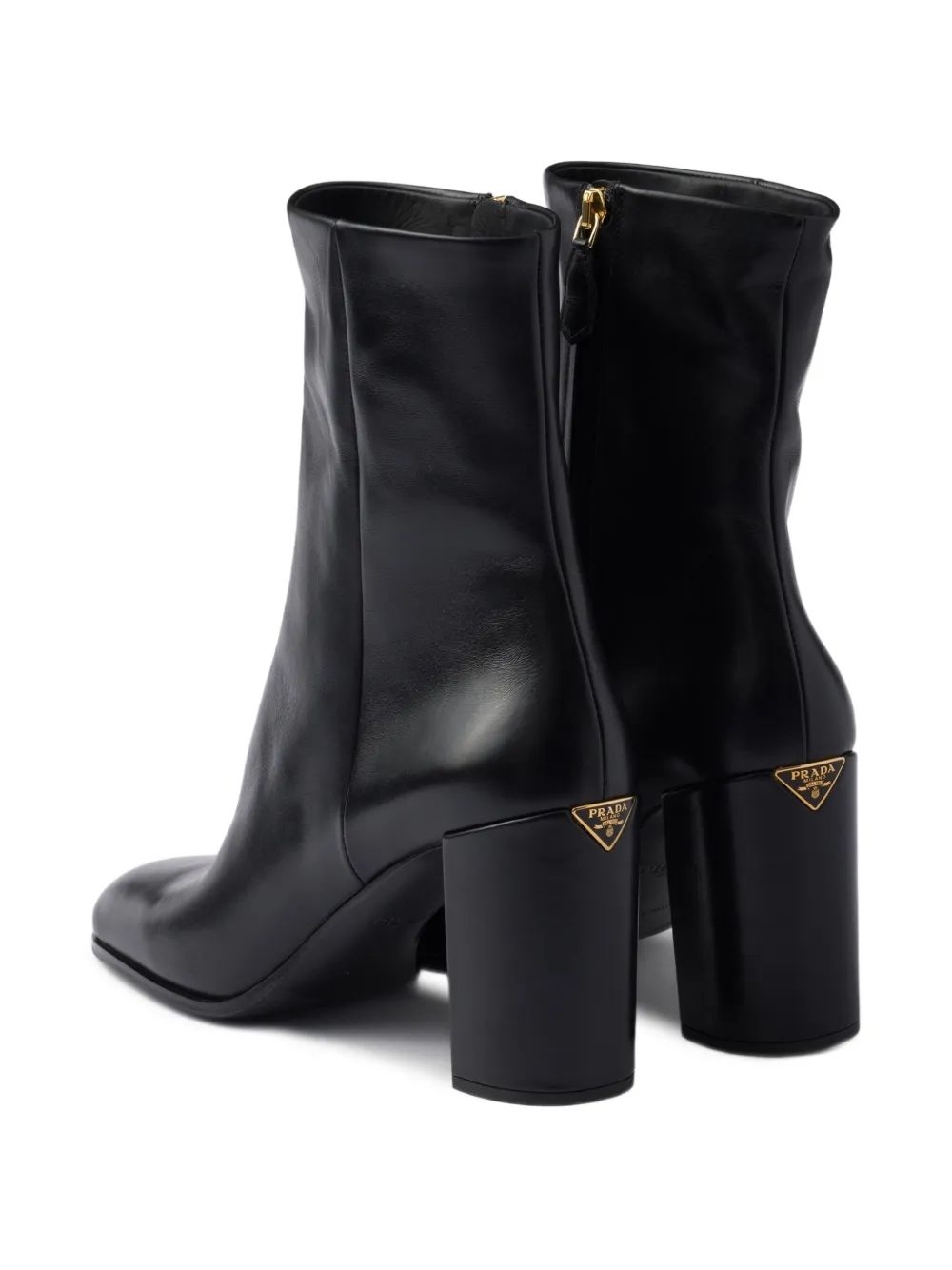 Prada 85 mm laarzen met blokhak en ritssluiting Zwart