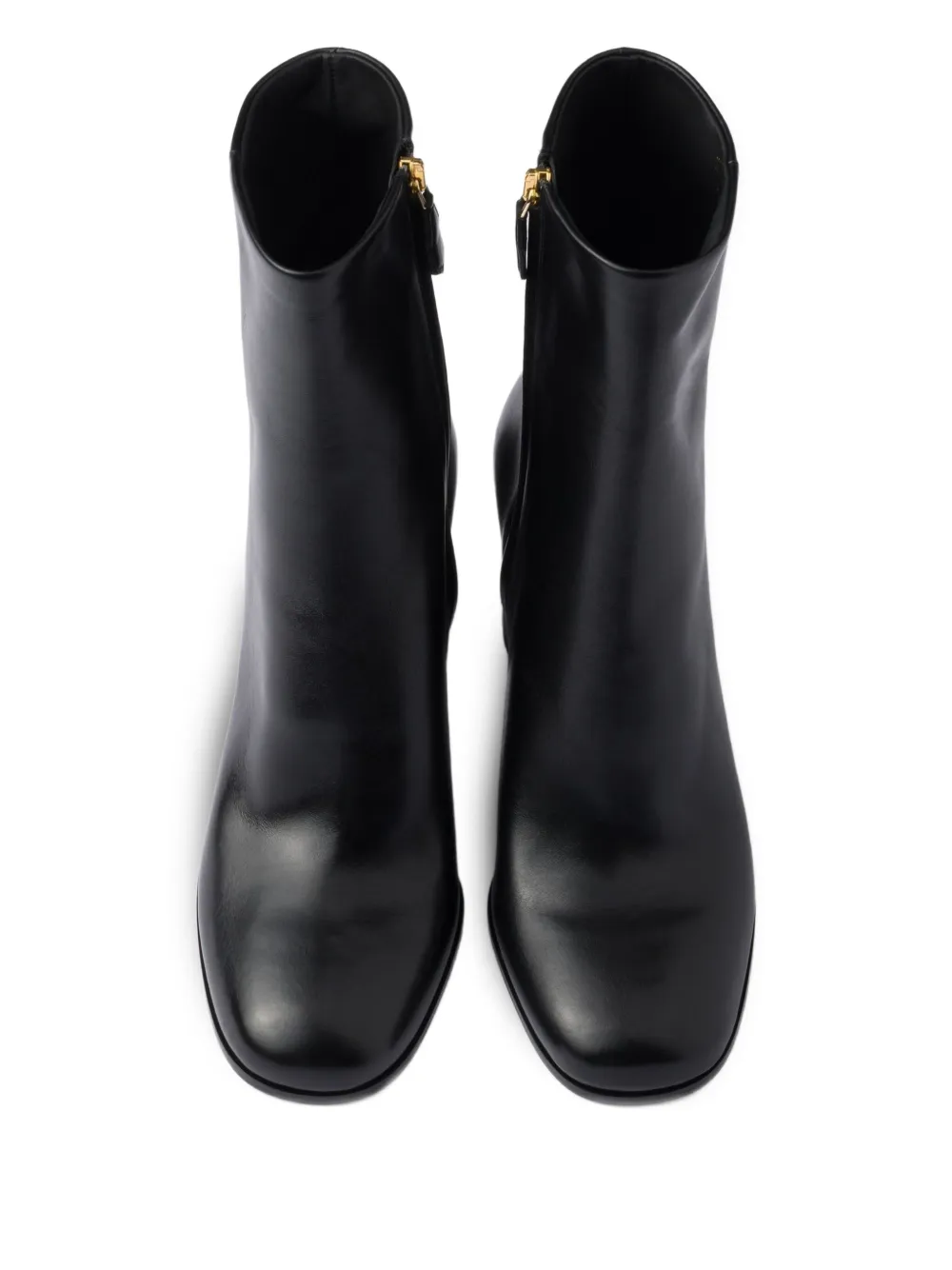 Prada 85 mm laarzen met blokhak en ritssluiting Zwart