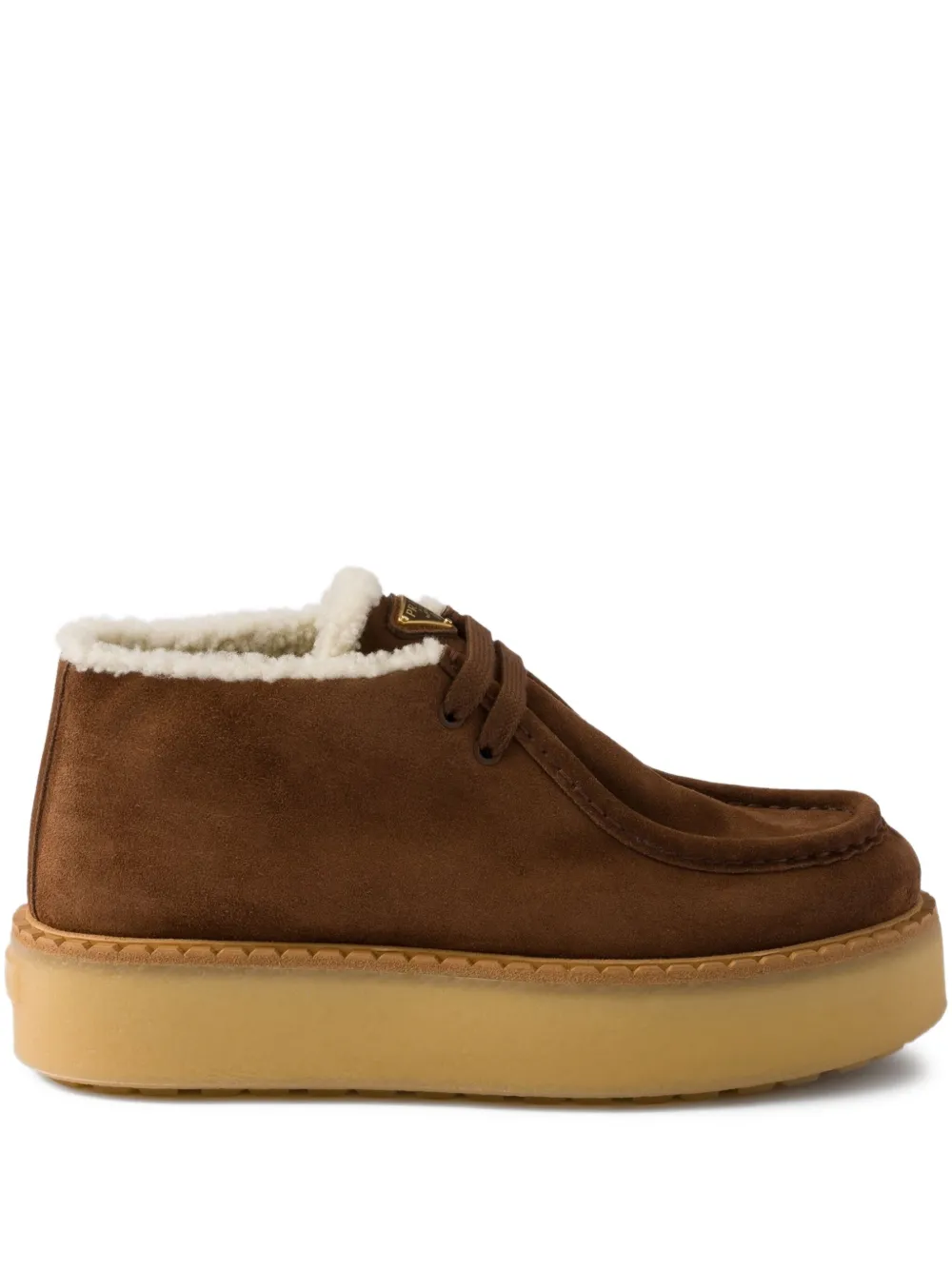 Prada suede platform boots Brown