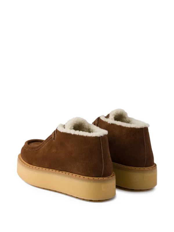 Prada Suede Chukka Boots | Brown | FARFETCH display picture 2