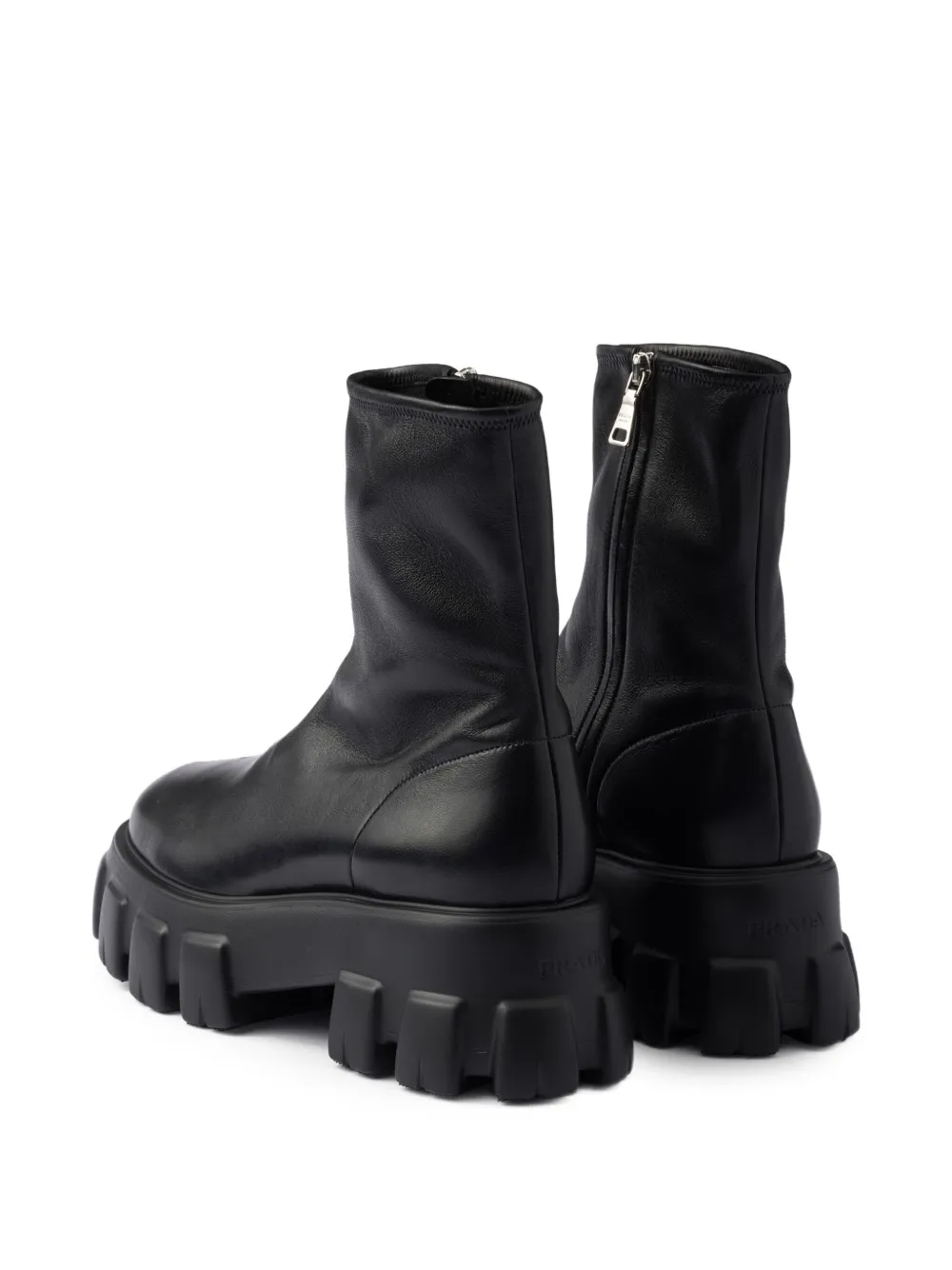 Prada 55mm Lug-sole Boots In Black