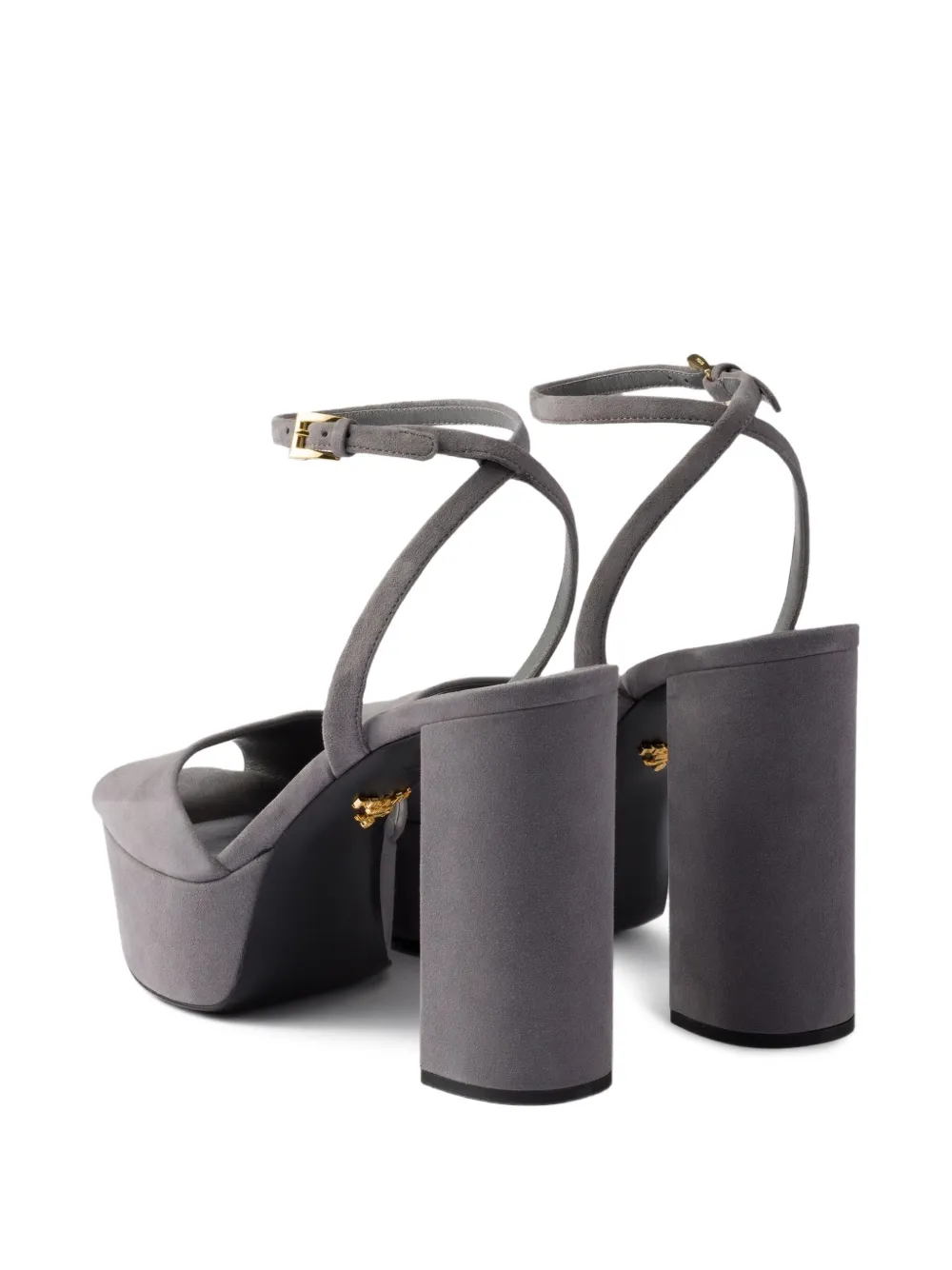 Prada 115mm Buckle-strap Platform Sandals In Gray