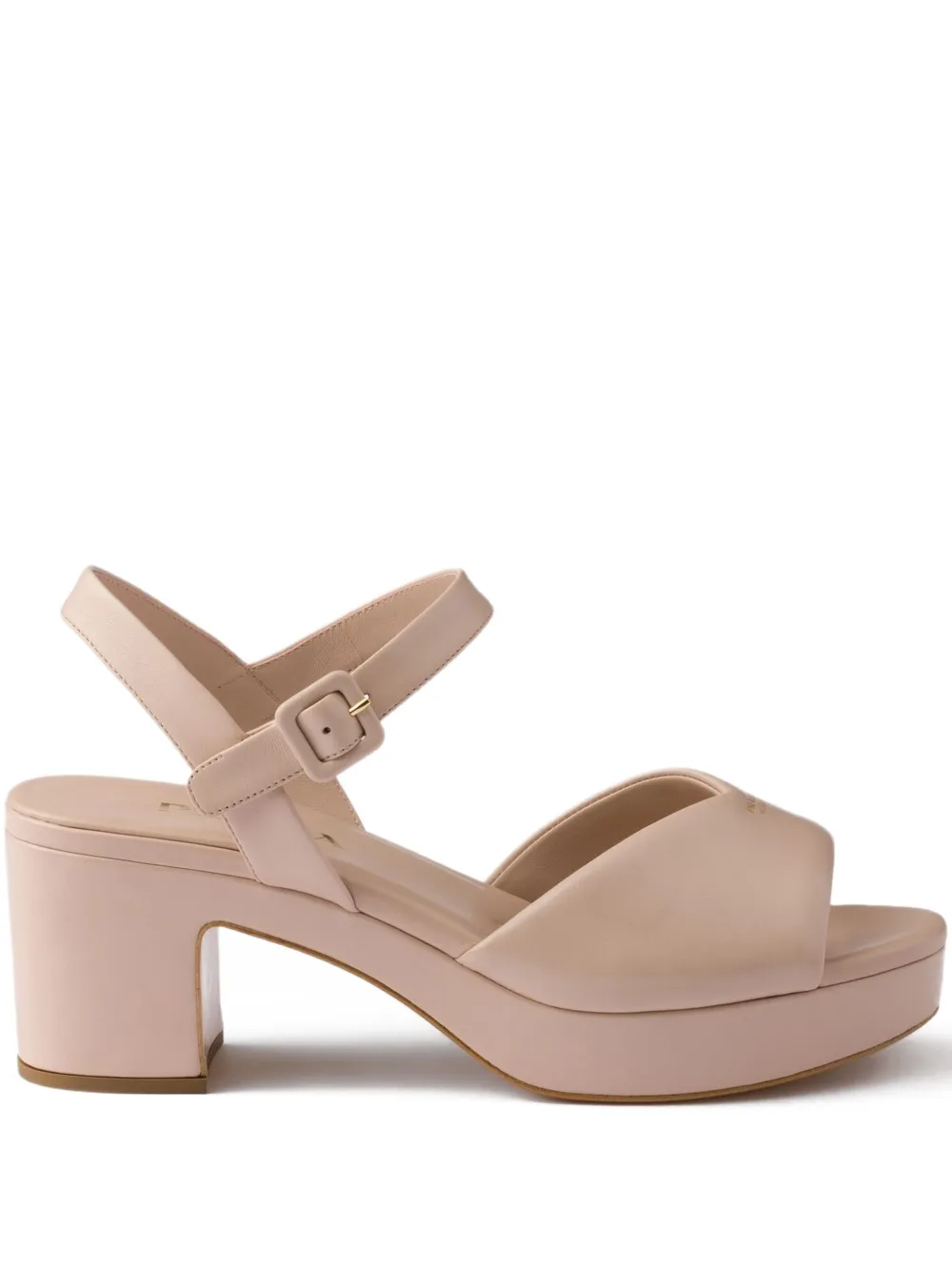 Prada Buckle-strap Platform Sandals In Neutral