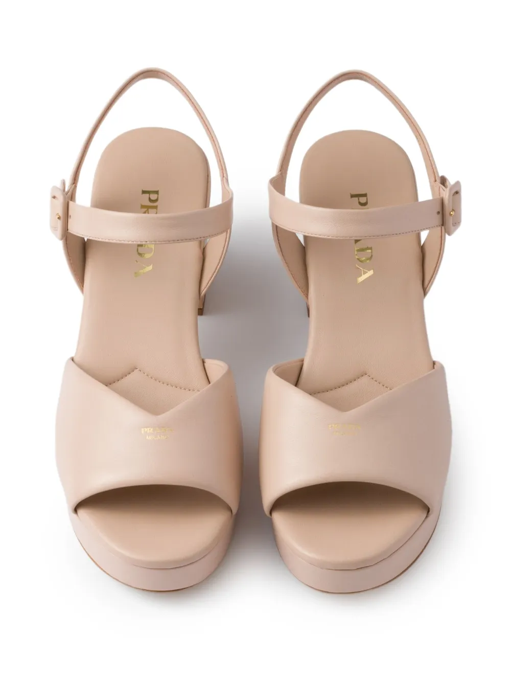 Prada Buckle-strap Platform Sandals In Neutral