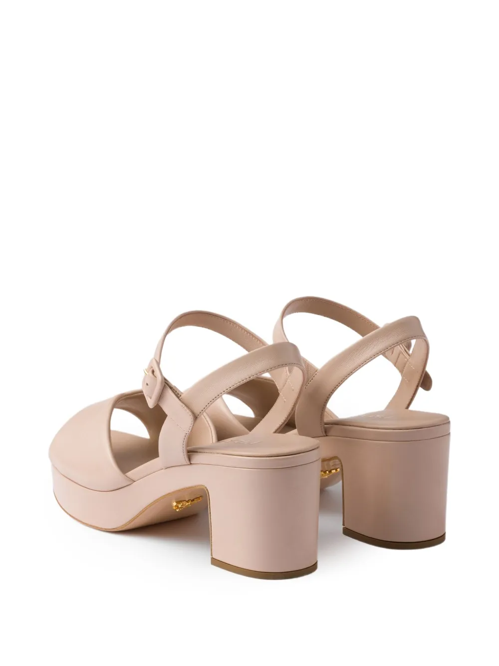 Prada Buckle-strap Platform Sandals In Neutral