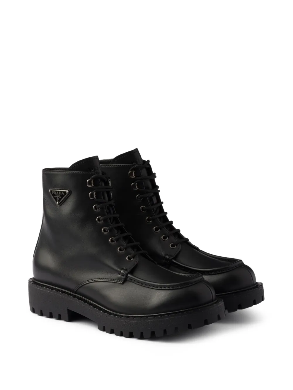 Prada lace-up lug-sole boots Black