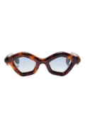 Paloceras Pebble geometric-frame sunglasses - Brown