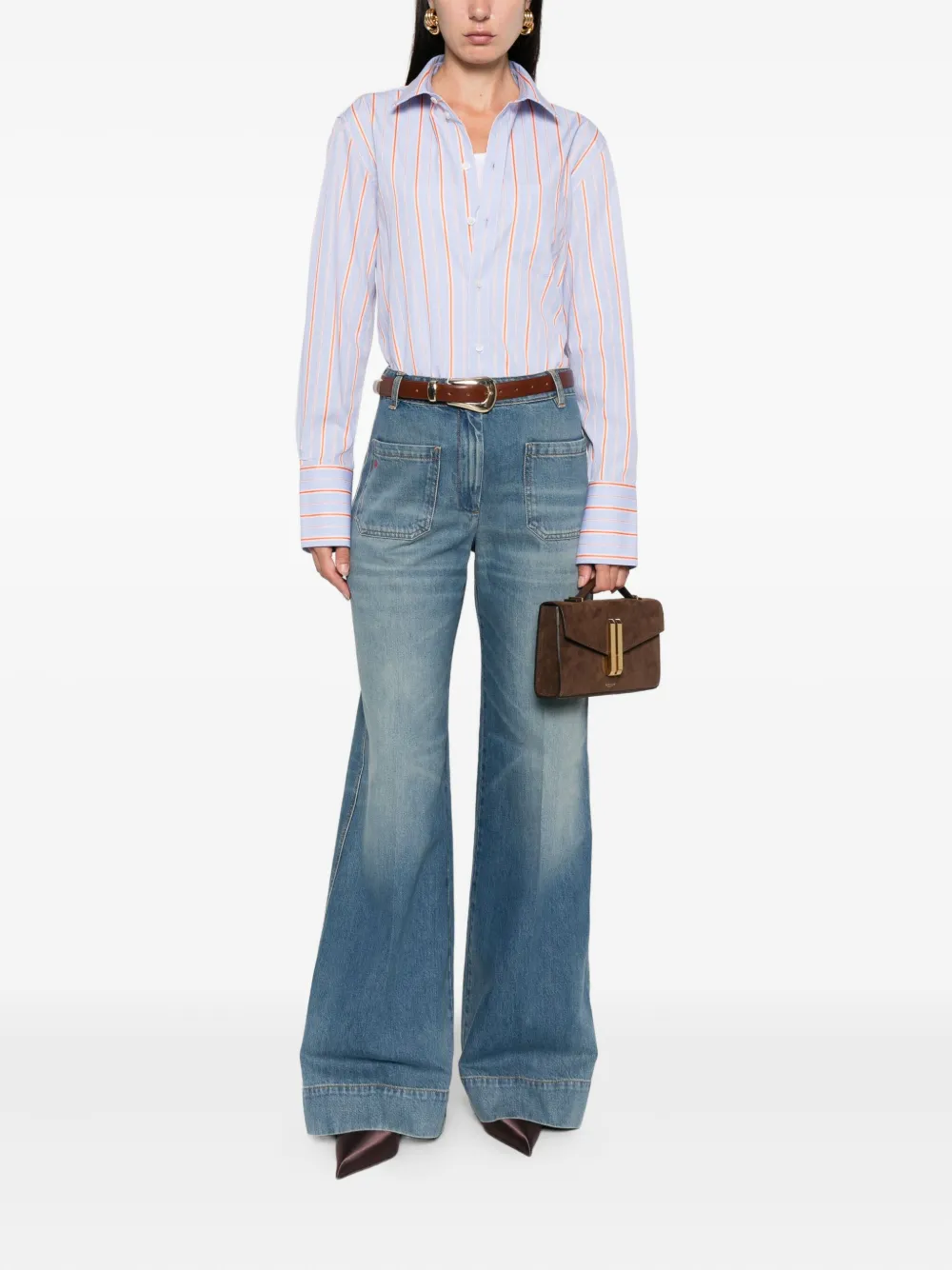 Victoria Beckham faded jeans Blauw