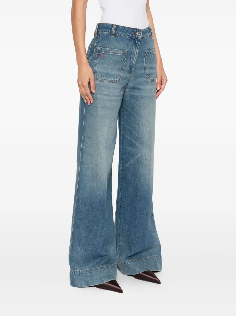 Victoria Beckham faded jeans Blauw