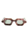Paloceras Pebble marble-effect geometric sunglasses - Brown