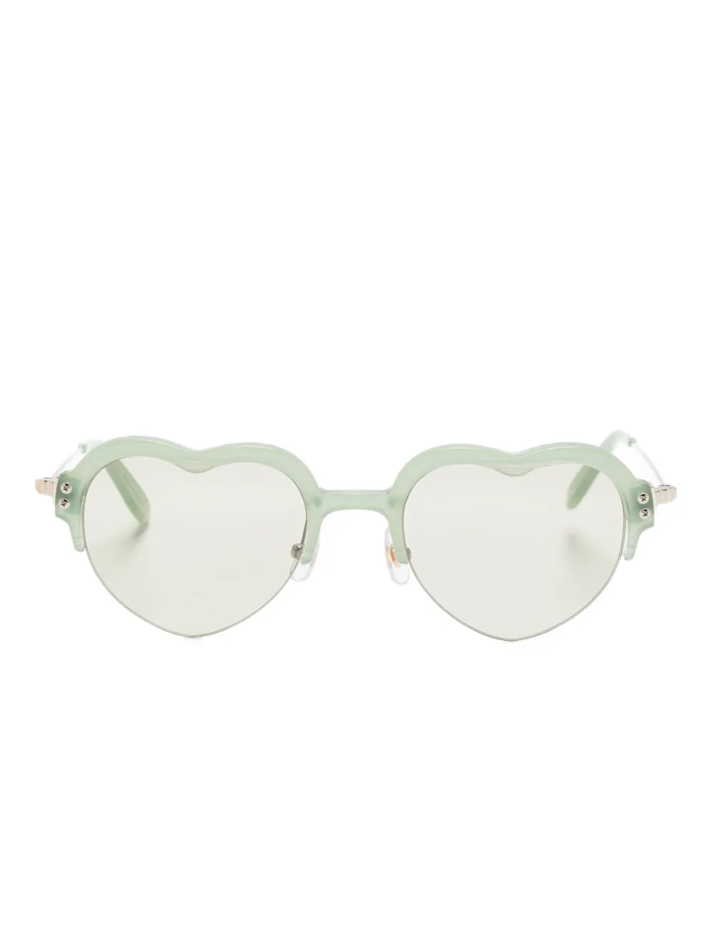 Megane and Me heart-frame metal sunglasses - グリーン Megane and Me heart-frame metal sunglasses - グリーン