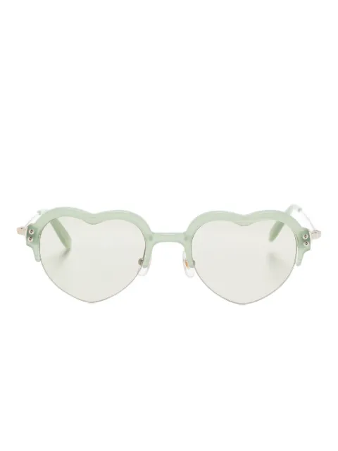 Megane and Me heart-frame metal sunglasses