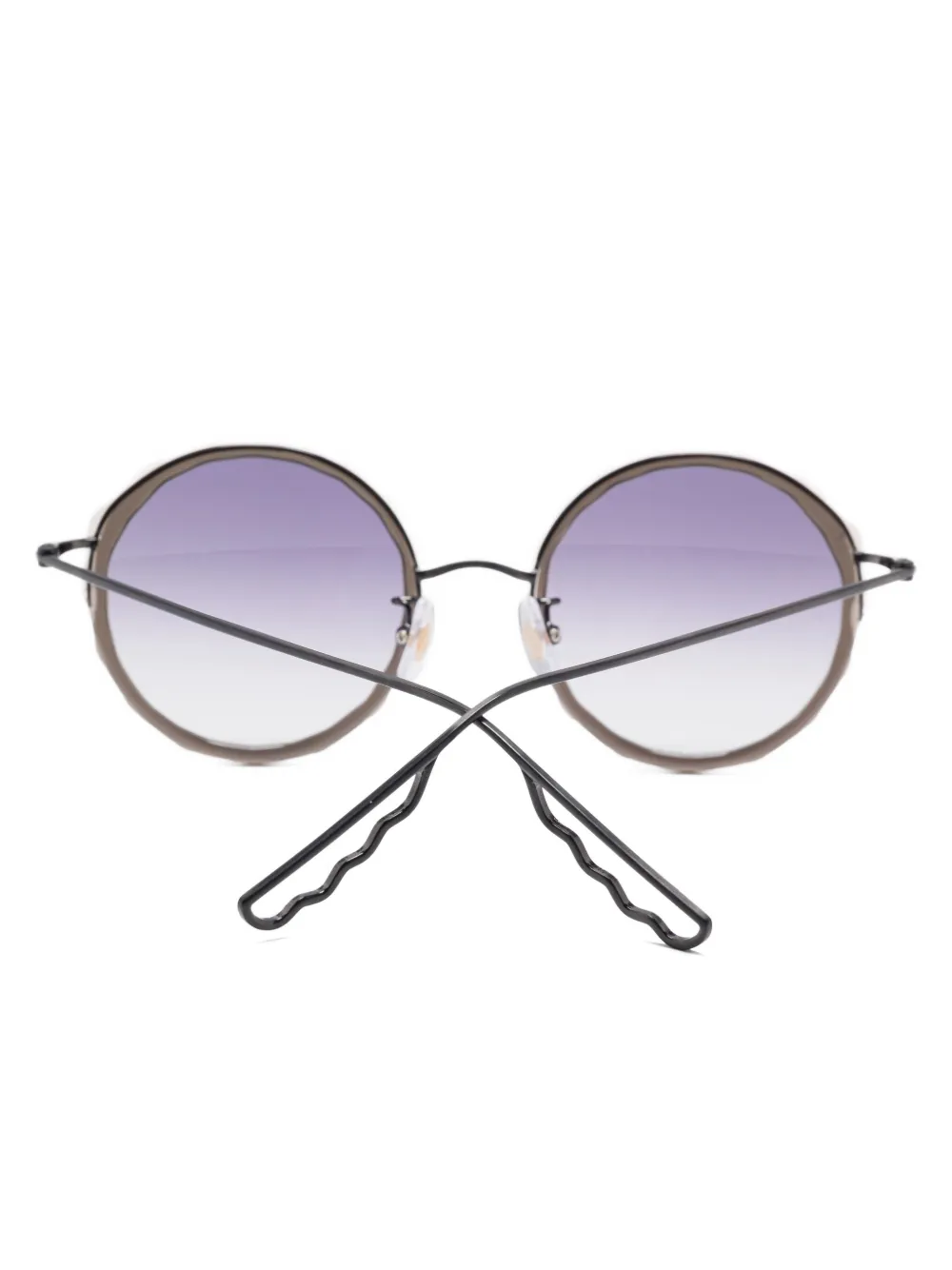 Megane and Me Zonnebril met rond montuur Zwart