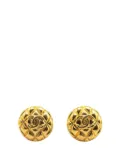 CHANEL Pre-Owned 20th Century Gold Plated CC Quilted Round Clip on Earrings costume earrings
