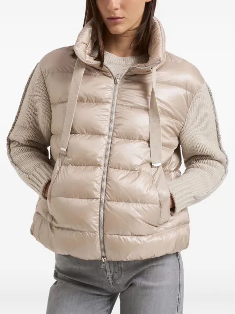 Herno chamarra capitonada con mangas tejidas