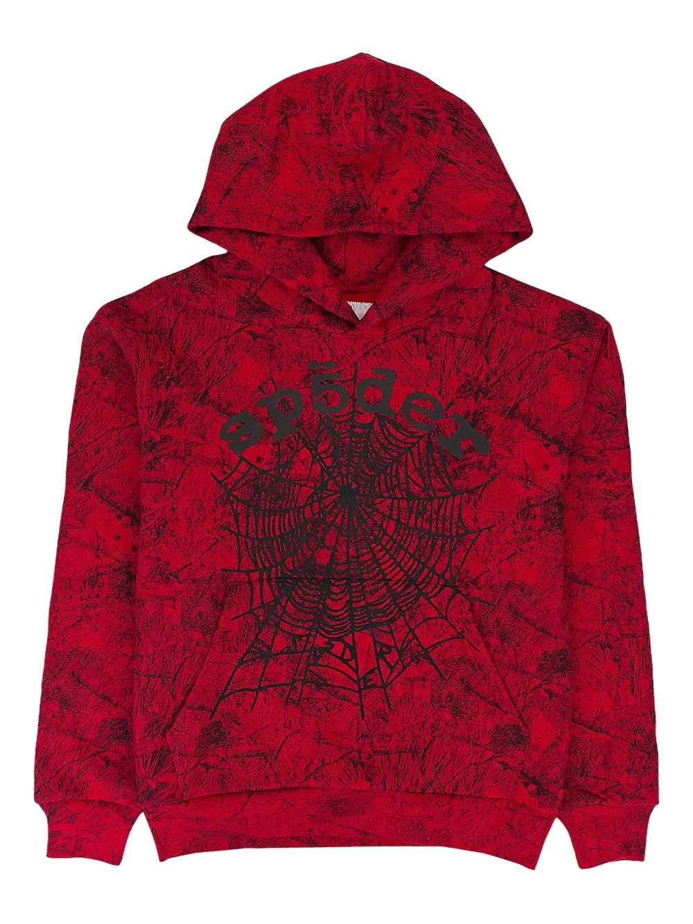 SP5DER spiderweb-print hoodie | Red | Image 1