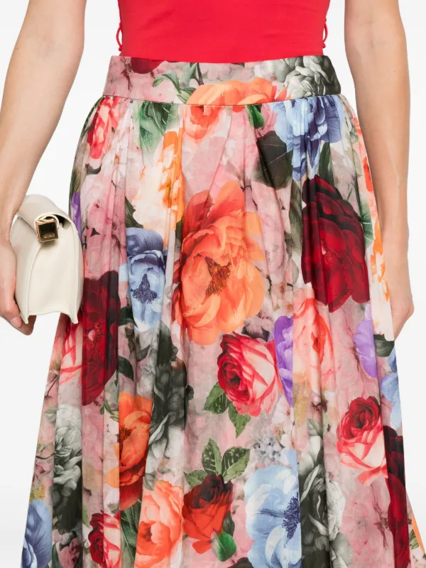 Alice Olivia Nilda Floral Maxi Skirt Pink FARFETCH IN