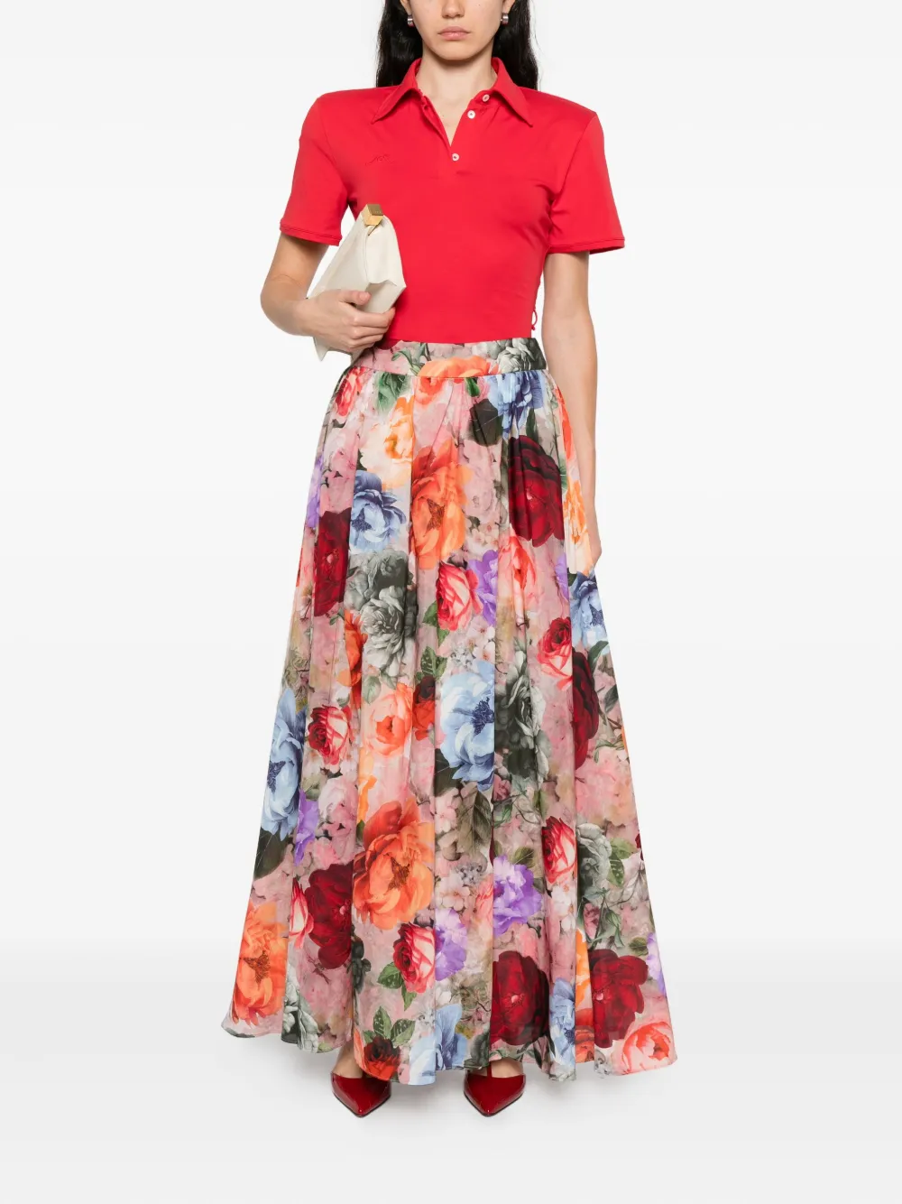 Alice + olivia Nilda floral maxi skirt - Roze