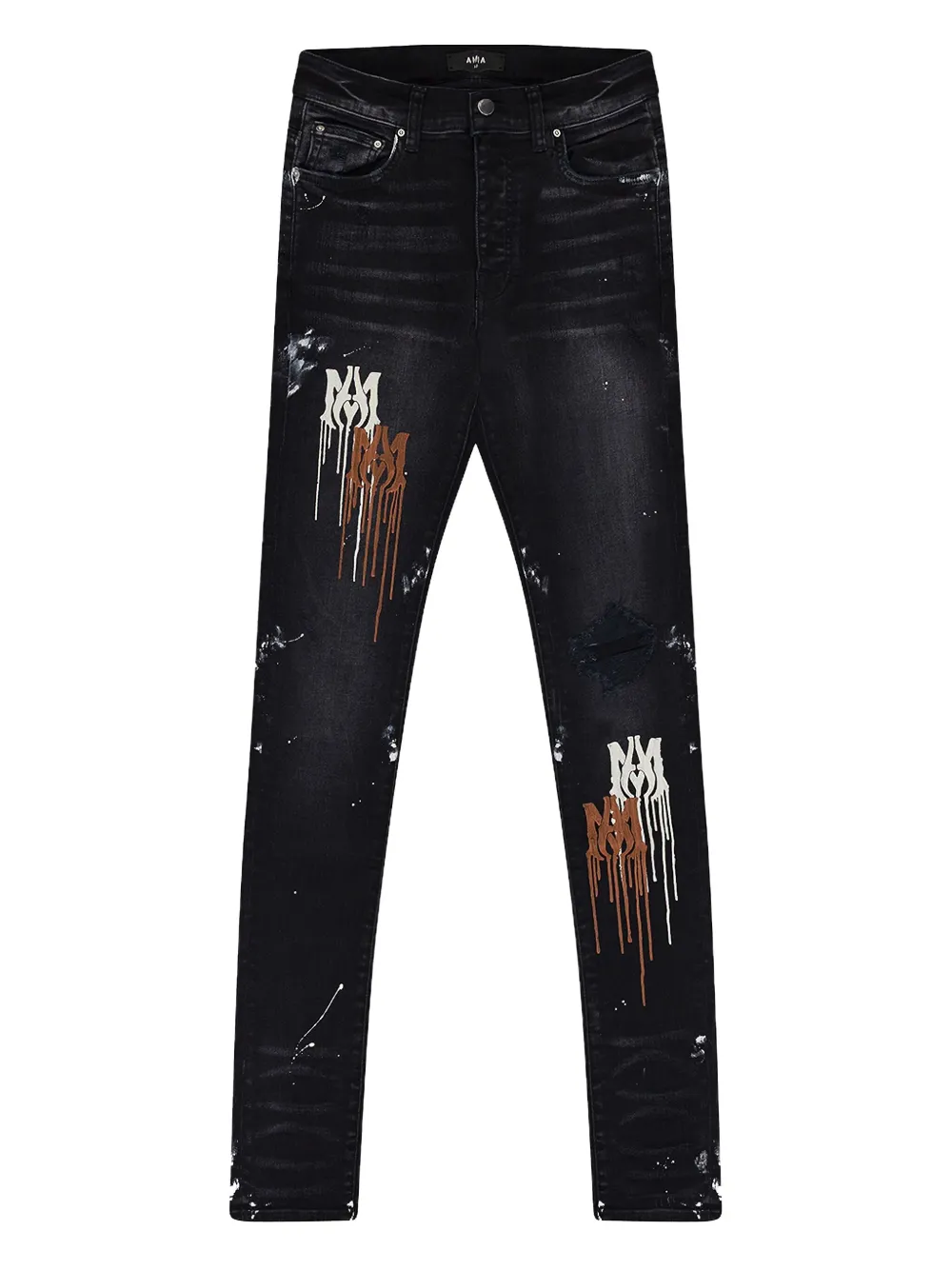 AMIRI paint-drip jeans Zwart