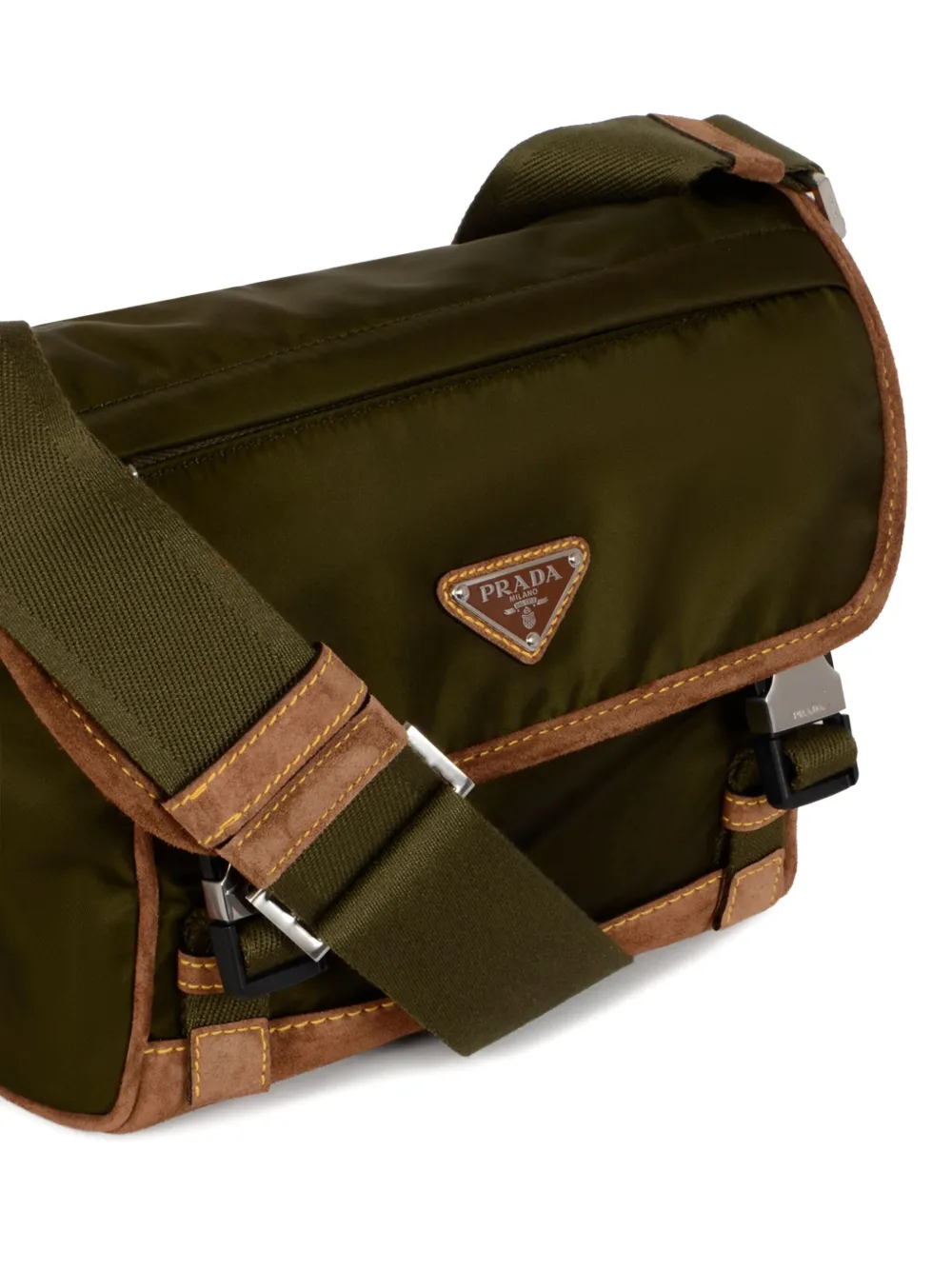Prada Re-Nylon schoudertas met suède afwerking Groen