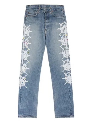 Denim Tears Calça Jeans Reta x Levi's Com Estampa | Azul | FARFETCH BR