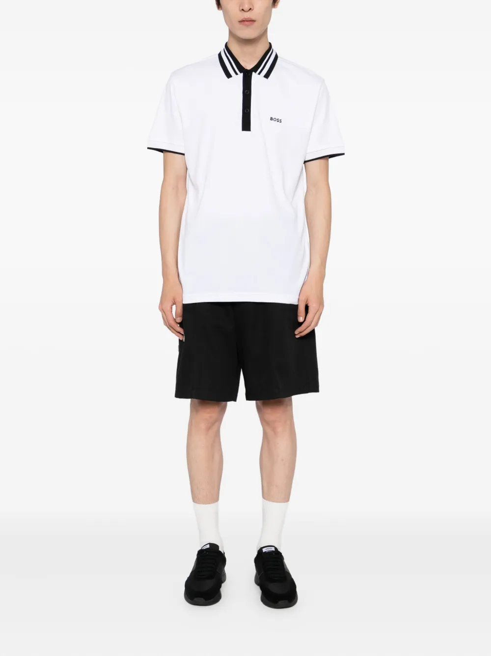 BOSS tipped-collar polo shirt - Wit