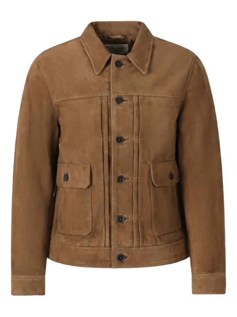 Officine Generale button-fastening suede jacket
