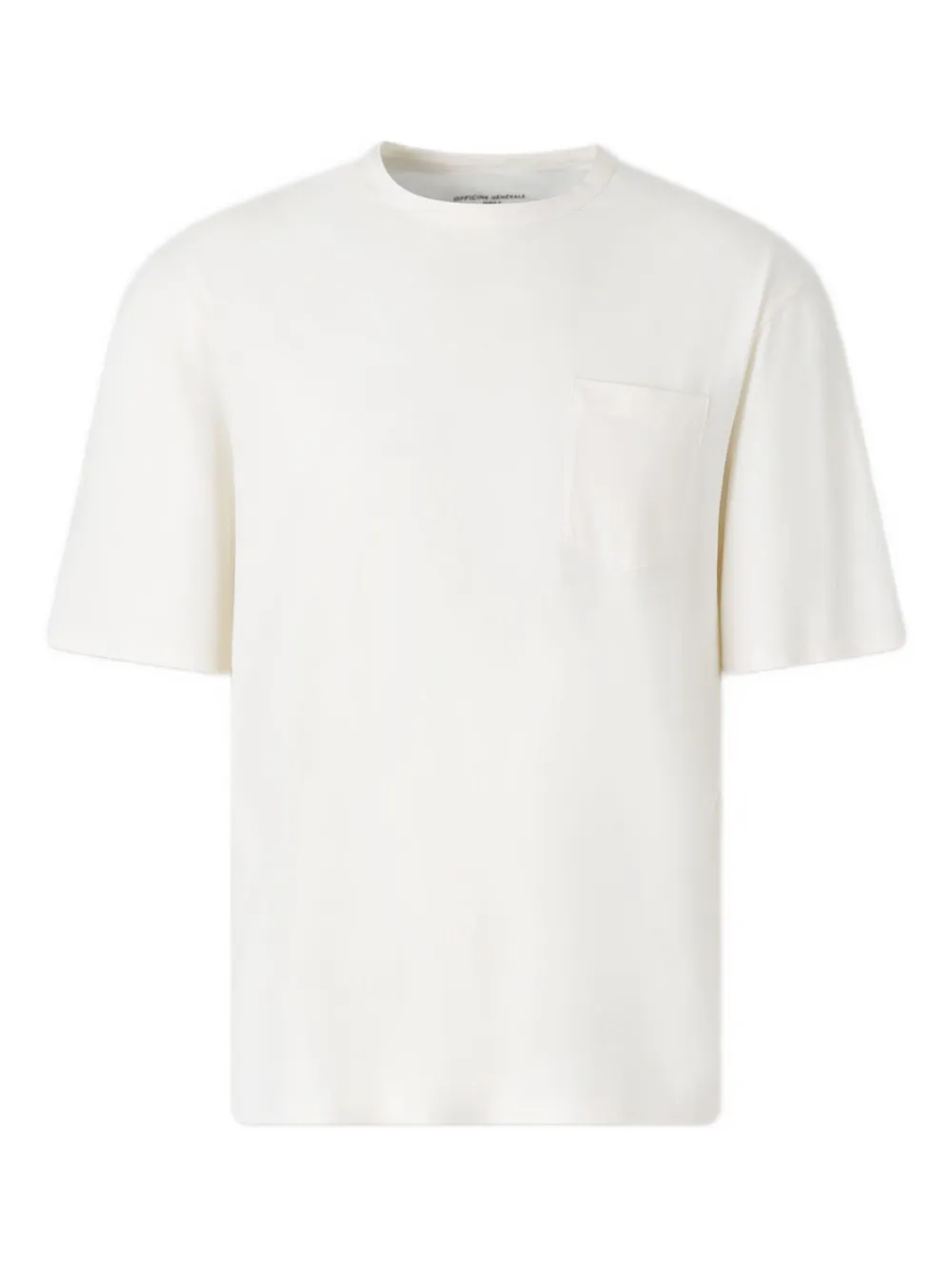 Officine Generale T-shirt met borstzak Beige