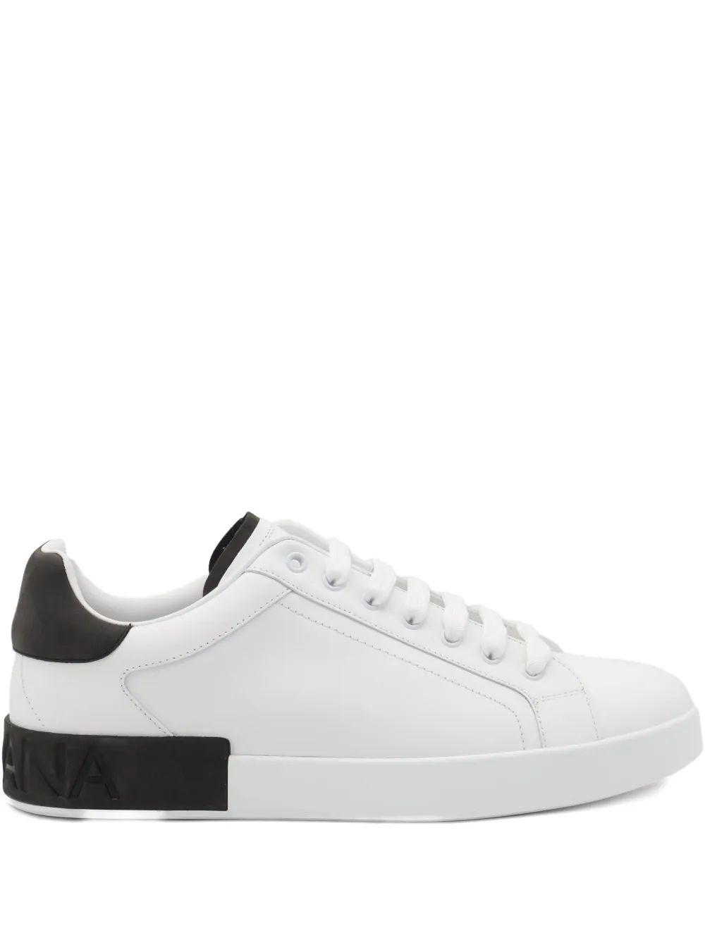 Dolce & Gabbana Leather Panelled Sneakers In White